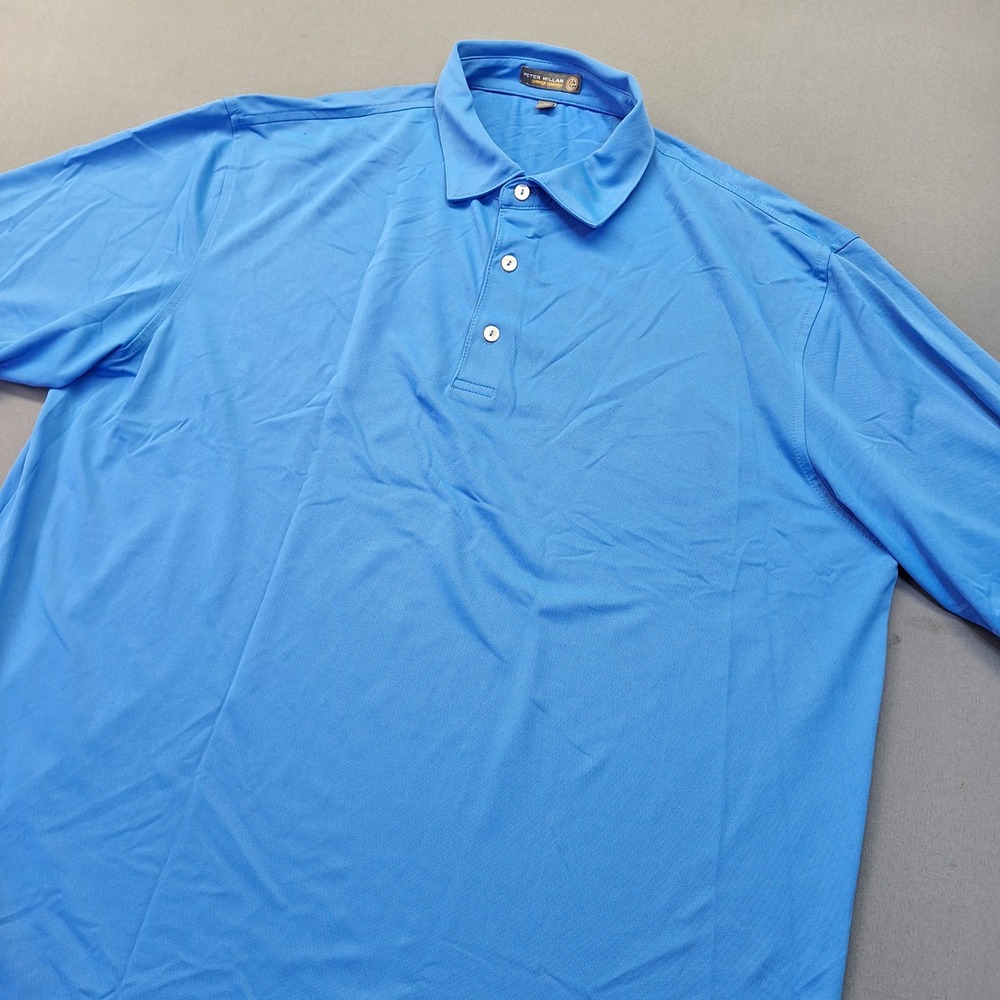 Peter Millar Summer Comfort Blue Polo Shirt Mens XL MF15EK50S T 1908 Logo